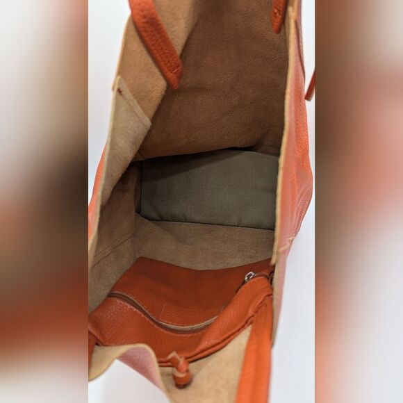 Orange Leather Tote Bag - Picture 5 of 7